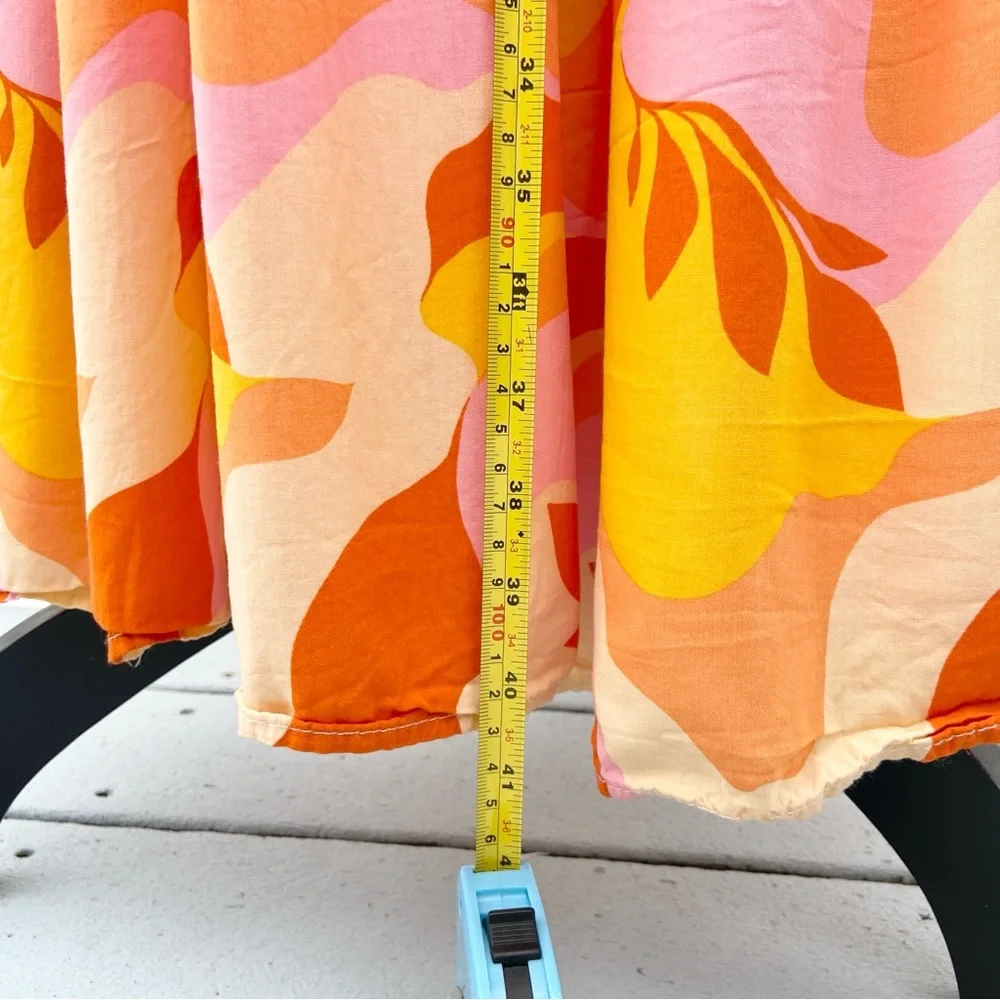ANTHROPOLOGIE ABEL THE LABEL Sunset Floral Tiered Boho Tropical Maxi Dress Small - Picture 13 of 16